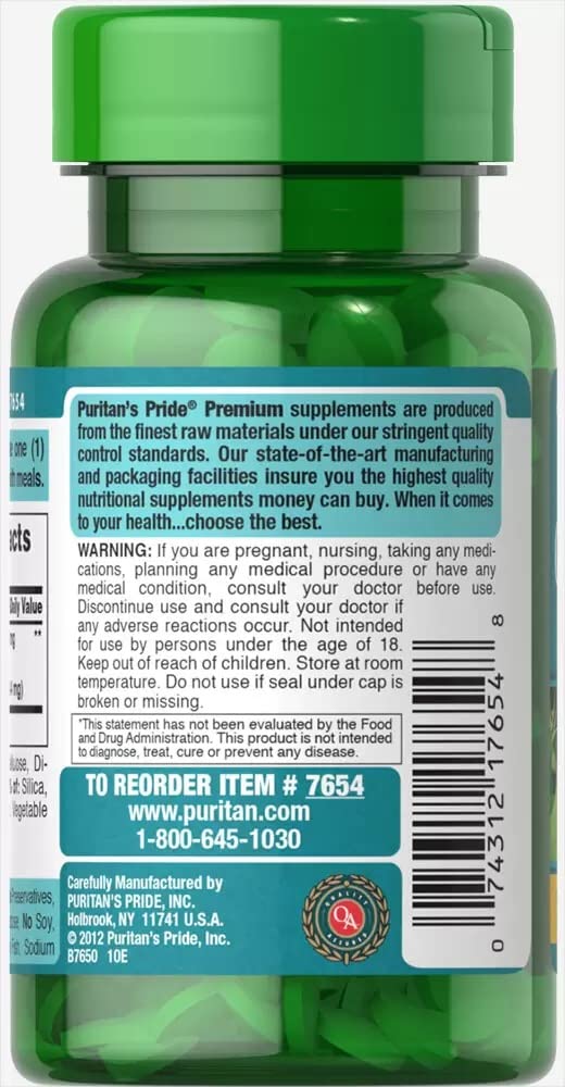 Puritan's Pride primer plano de tabletas mostrando textura y fácil ingestión