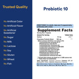 Puritan's Pride etiqueta nutricional mostrando cepas y cantidad garantizada CFU