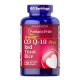 Puritan's Pride frasco frontal mostrando 120 cápsulas y beneficio energía