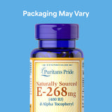 Puritan's Pride softgel cercano para apreciar tamaño y fácil de tragar