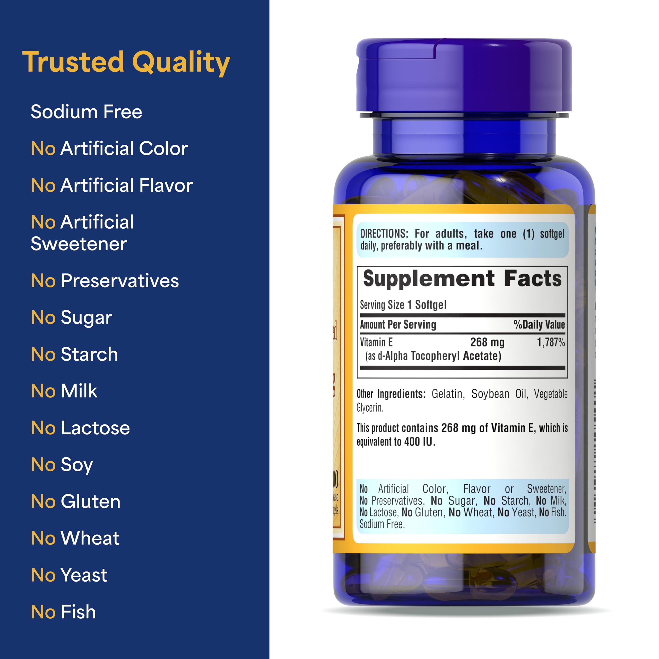 Puritan's Pride softgel junto a una ensalada para absorción con grasas