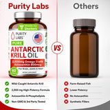 Purity Labs botella abierta con cápsulas dispersas mostrando presentación del producto
