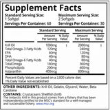 Purity Labs detalle de etiqueta nutricional que destaca dosis de 2000 mg y astaxantina