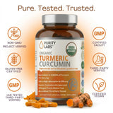 Purity Labs cúrcuma y jengibre crudos ilustrando origen botánico