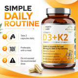 Purity Labs cápsula junto a desayuno saludable, integración en rutina diaria