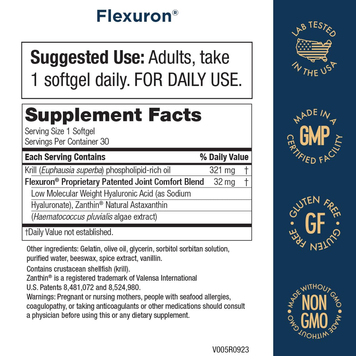 Purity Products Flexuron cápsula blanda detalle de textura y fácil de tragar