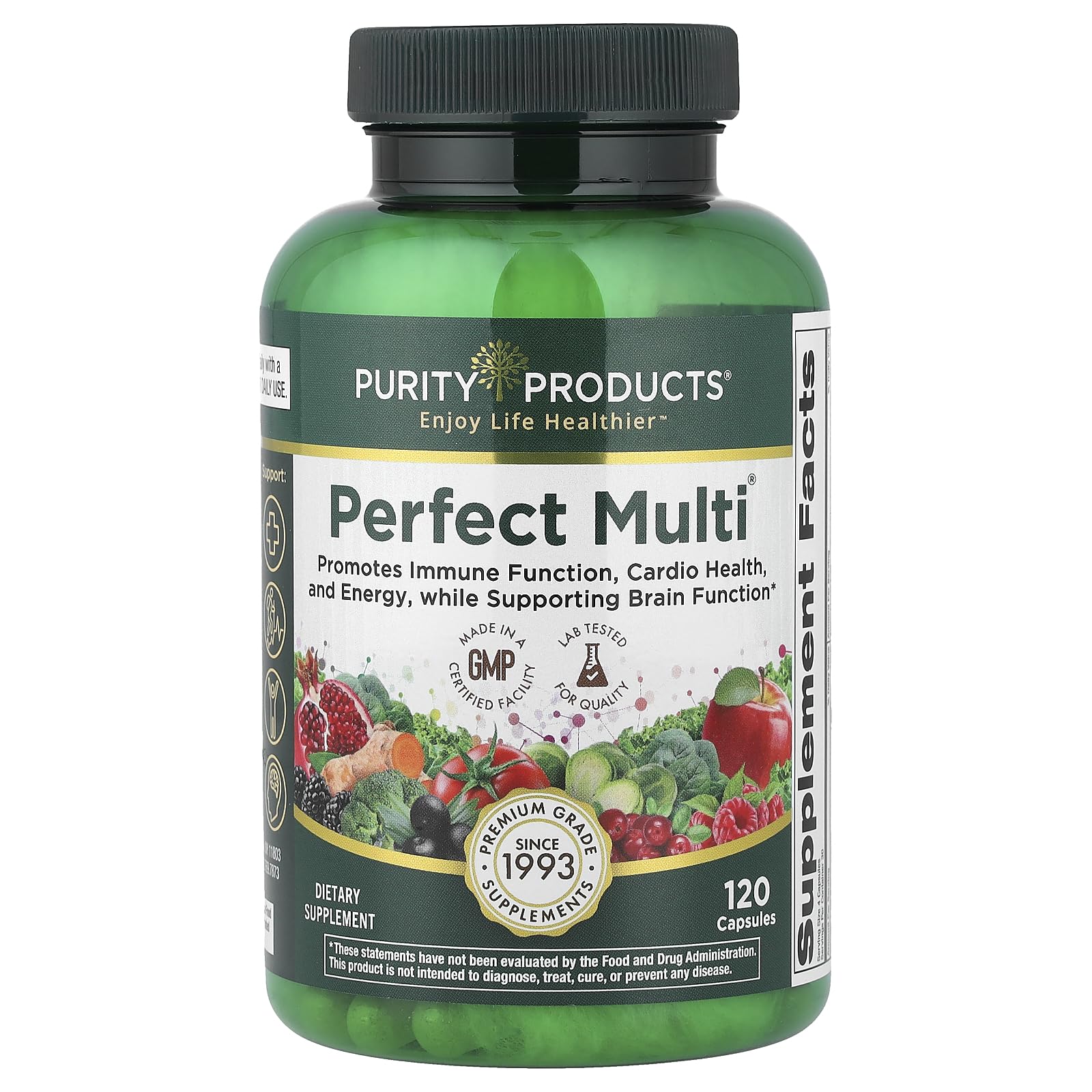 Purity Products envase frontal mostrando la etiqueta y beneficios claros