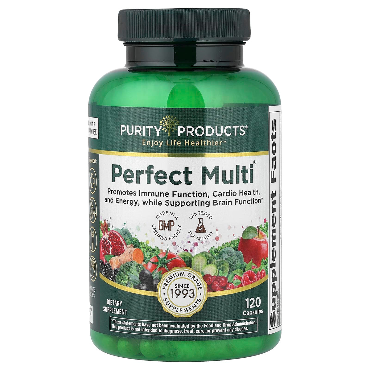 Purity Products envase frontal mostrando la etiqueta y beneficios claros