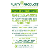 Purity Products cápsula junto a moneda para comparar tamaño y portabilidad