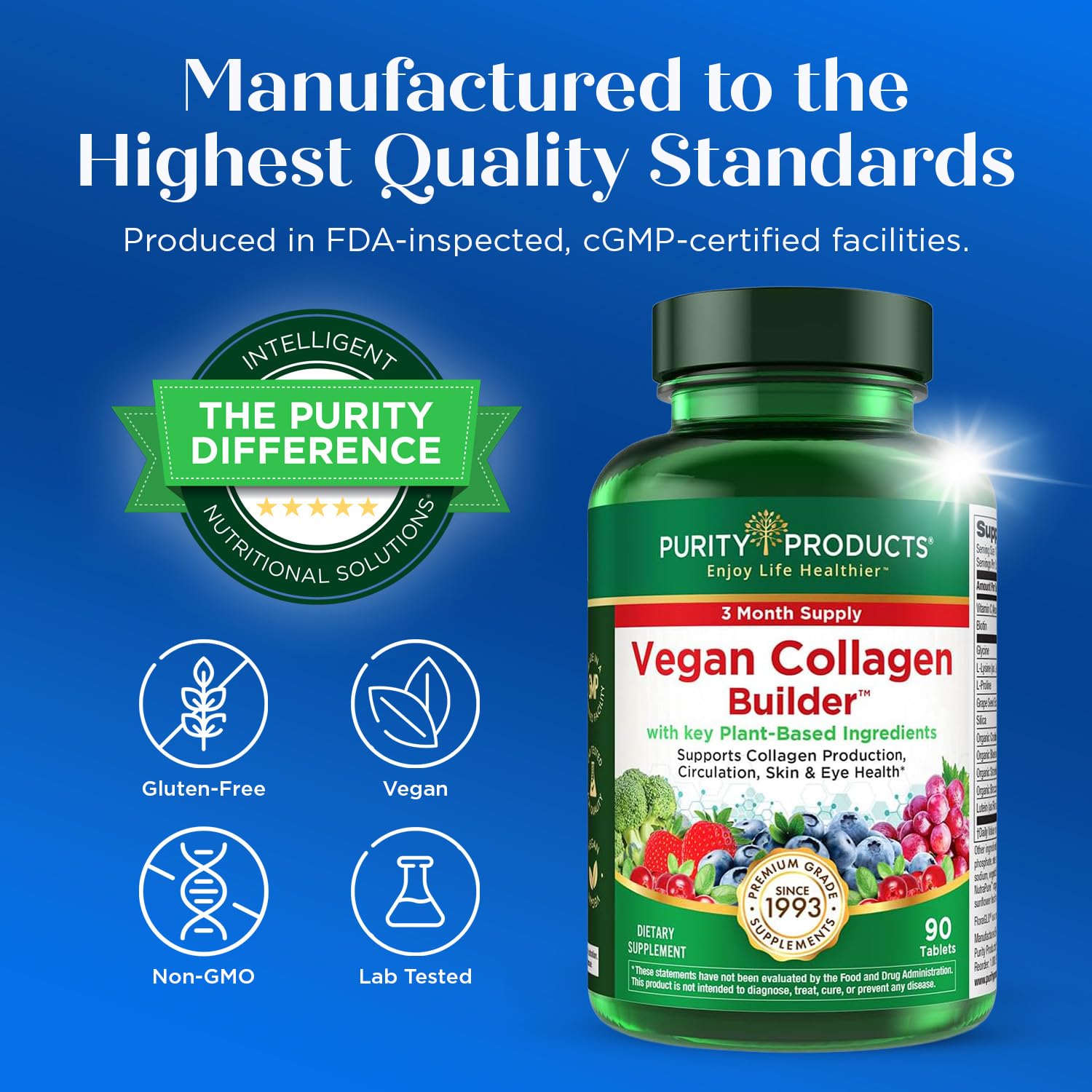 Purity Products línea de producción y empaque para evidenciar control de calidad