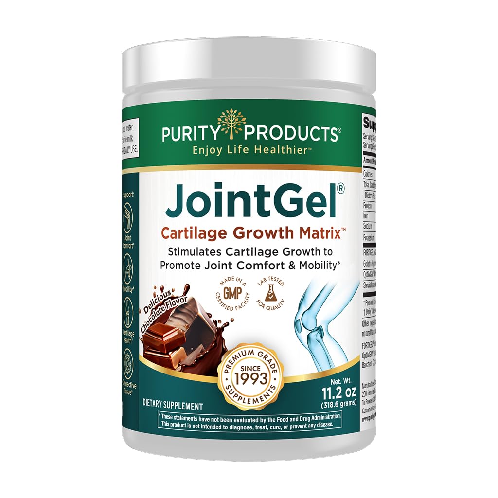Purity Products envase JointGel mostrado frontalmente, facilita identificar fórmula