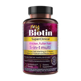 Purity Products MyBiotin SuperClinical frontal mostrando el envase y beneficios