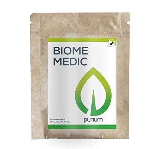 Purium Biome Medic frente del empaque mostrando etiqueta y beneficio detox
