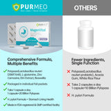 purmeo persona tomando cápsula durante comida para confort digestivo