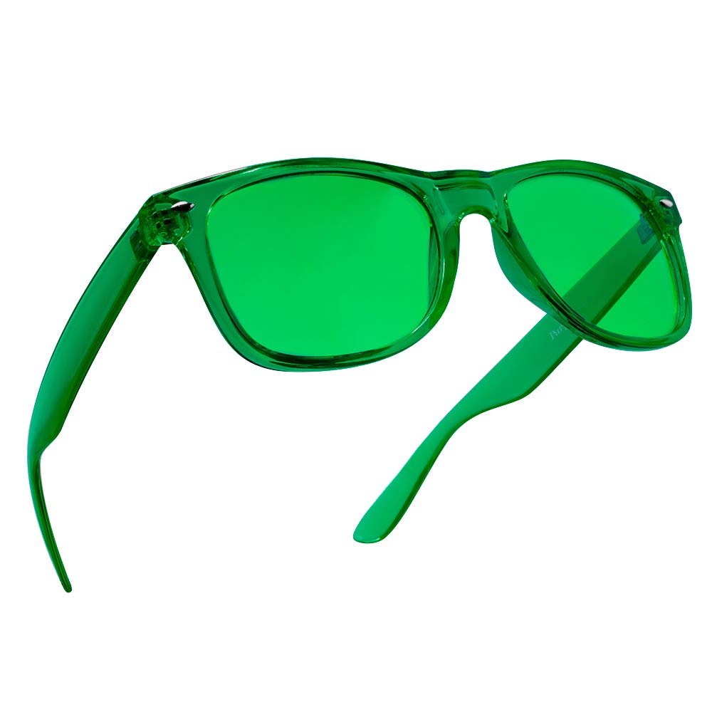 PURPLE CANYON vista frontal de las gafas verdes mostrando diseño cómodo y protección