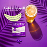 purple tree cápsulas moradas en mano mostrando tamaño y textura