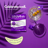 Purple Tree manos sosteniendo paquete, conveniente para llevar a eventos sociales