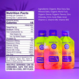 purple tree stick disolviéndose en agua con gas para mocktails refrescantes
