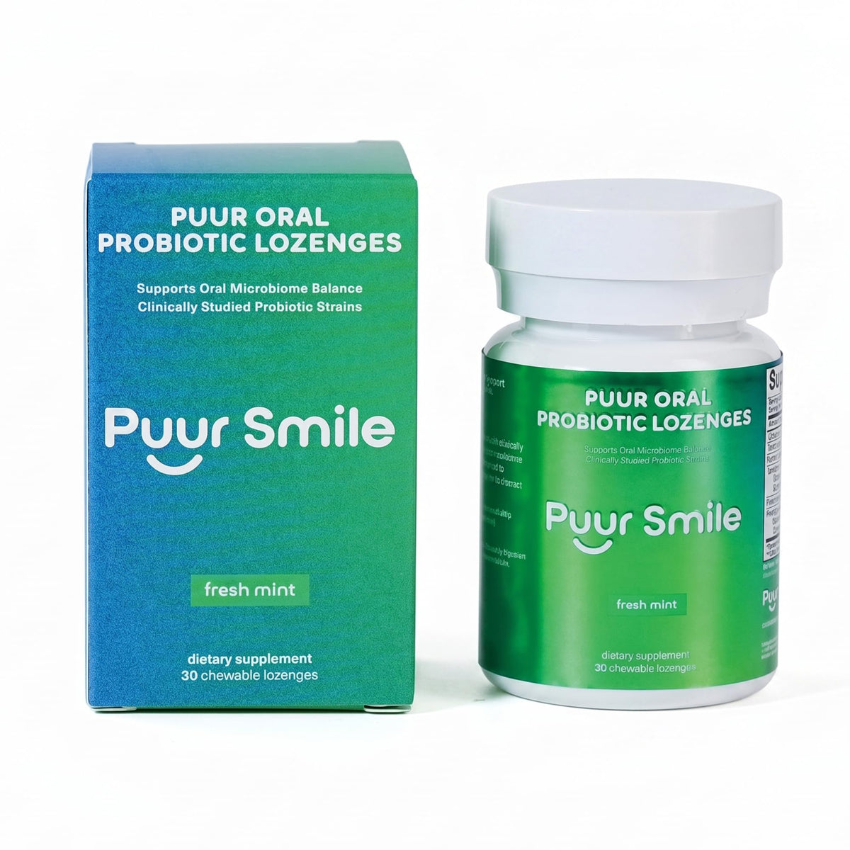 Puur Smile empaque frontal mostrando caja y marca, transmite confianza