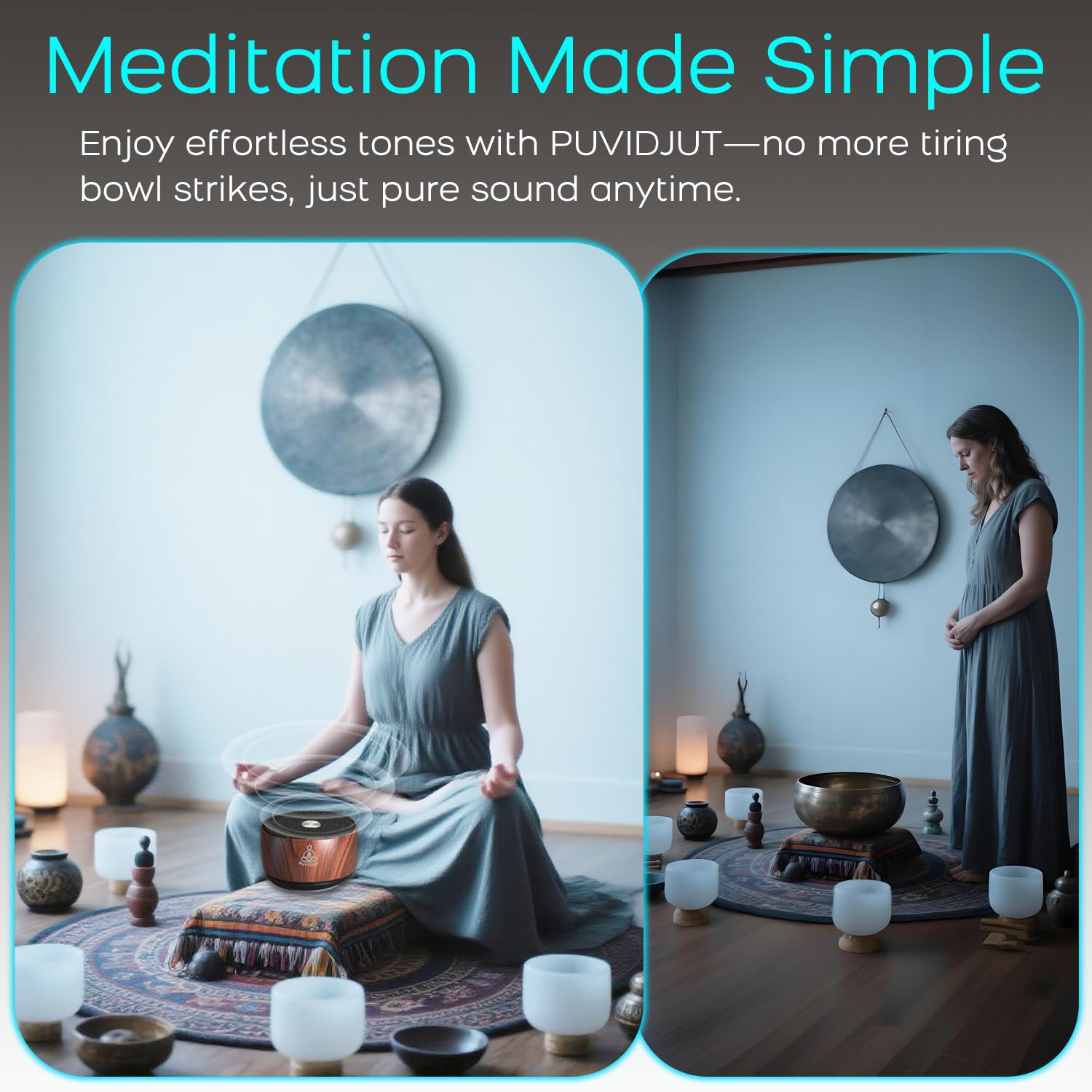 PUVIDJUT en una sesión de meditación indicando uso práctico y concentración
