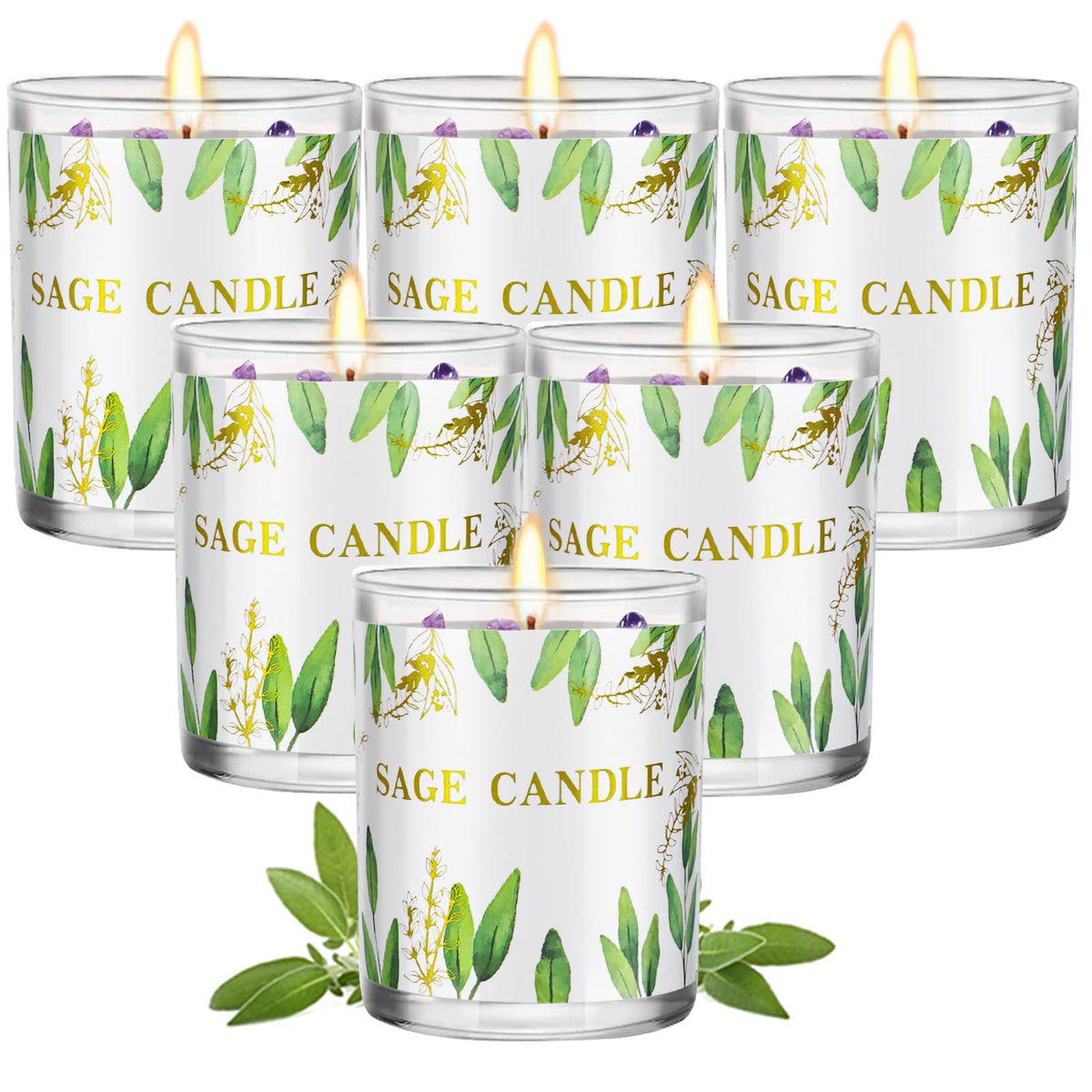 PVUELE vista frontal del pack mostrando seis velas, ideal para regalo