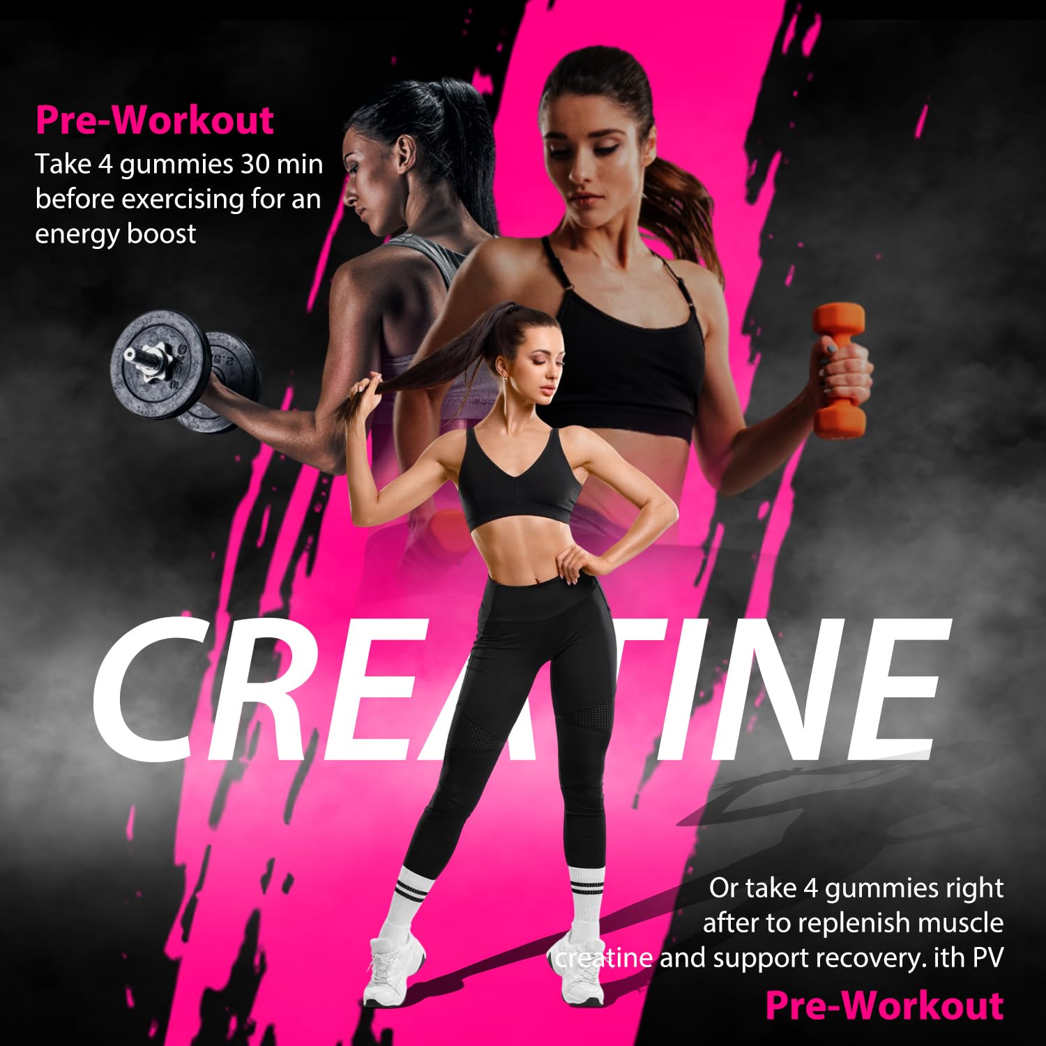 PWERD etiqueta nutricional clara con lista de creatina y B12