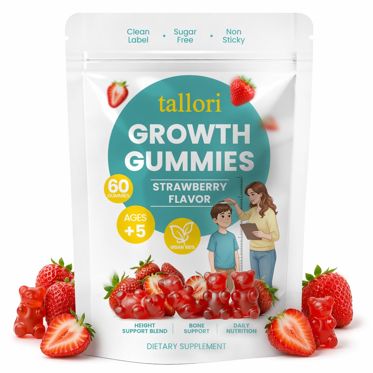 Pwkvsn Tallori envase frontal que muestra beneficios y sabor fresa