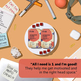 PYM Health chews sabor frutos rojos en plato ilustrando ausencia de azúcares