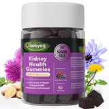 Q'ankyaq envase frontal de gomitas para apoyo renal mostrando diseño y cantidad