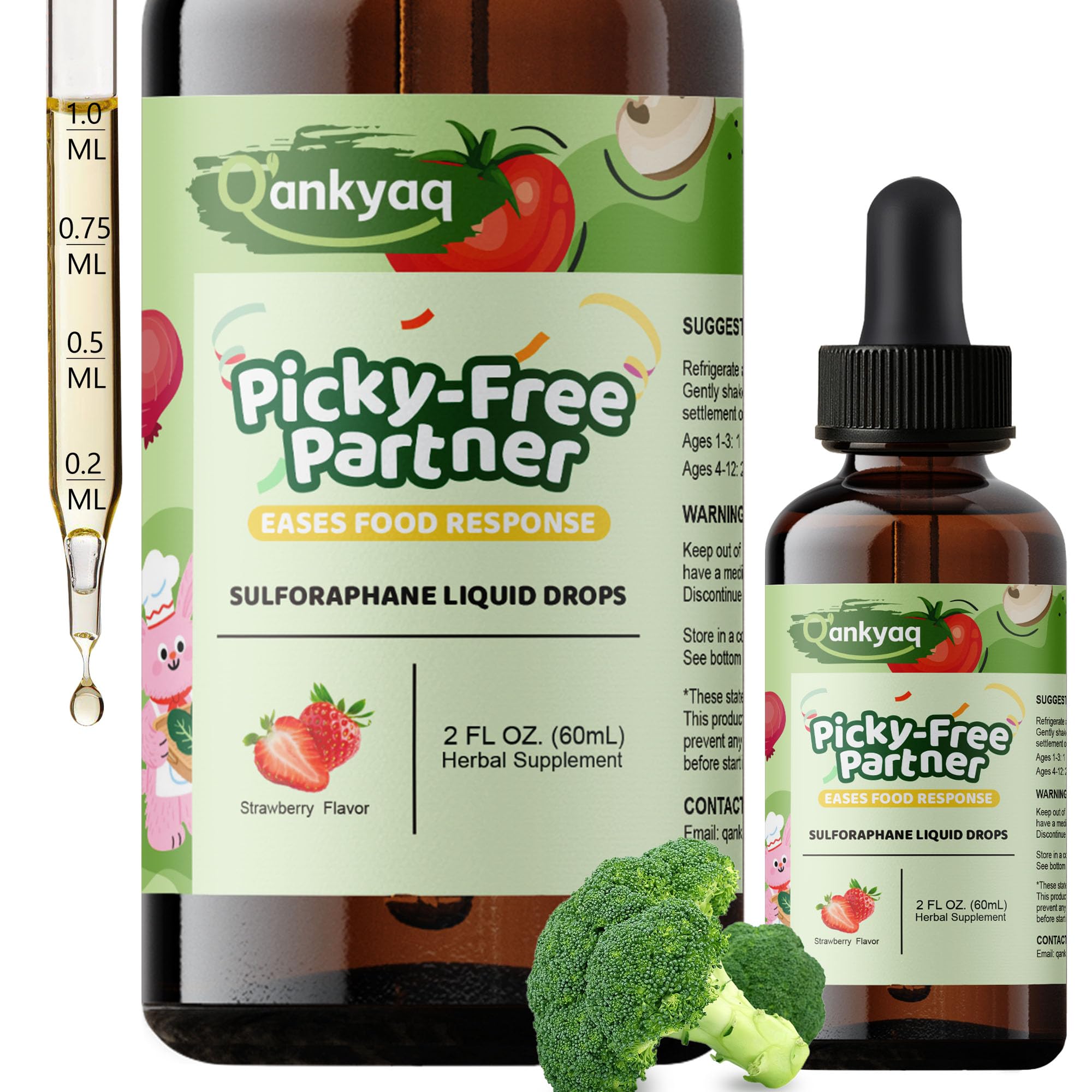 Q'ankyaq envase frontal Sulforaphane Kids, presentación clara y atractiva