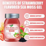 QANLOI textura cercana del gel de sea moss fresa, apariencia suave y fácil de mezclar