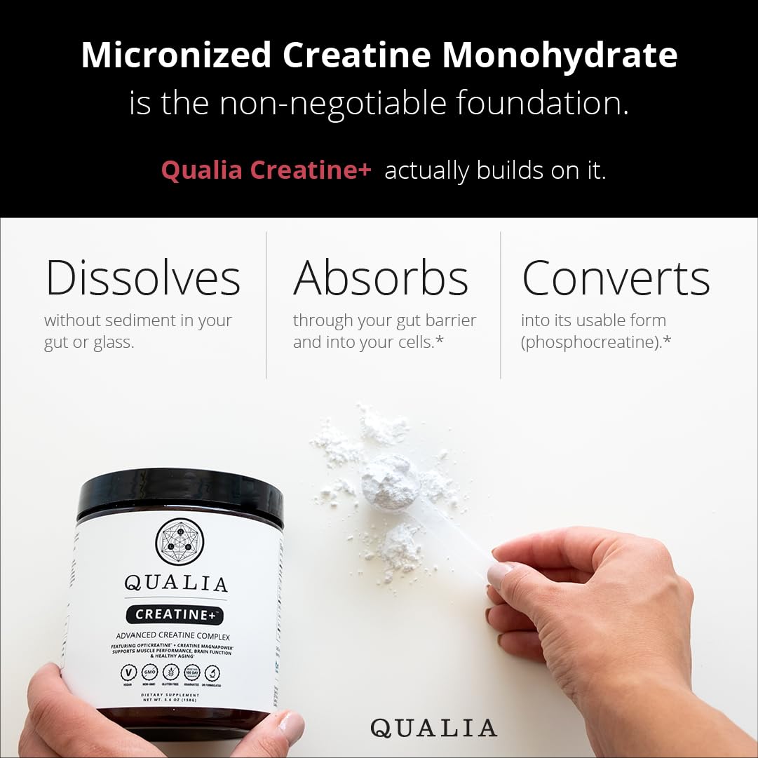 QUALIA LIFE SCIENCES cucharada de mezcla mostrando la porción precisa y facilidad de dosificación