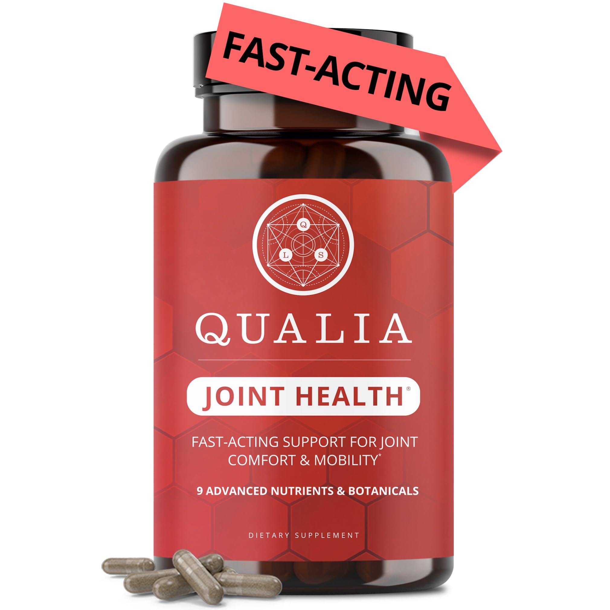 QUALIA LIFE SCIENCES envase frontal mostrando el suplemento y beneficios