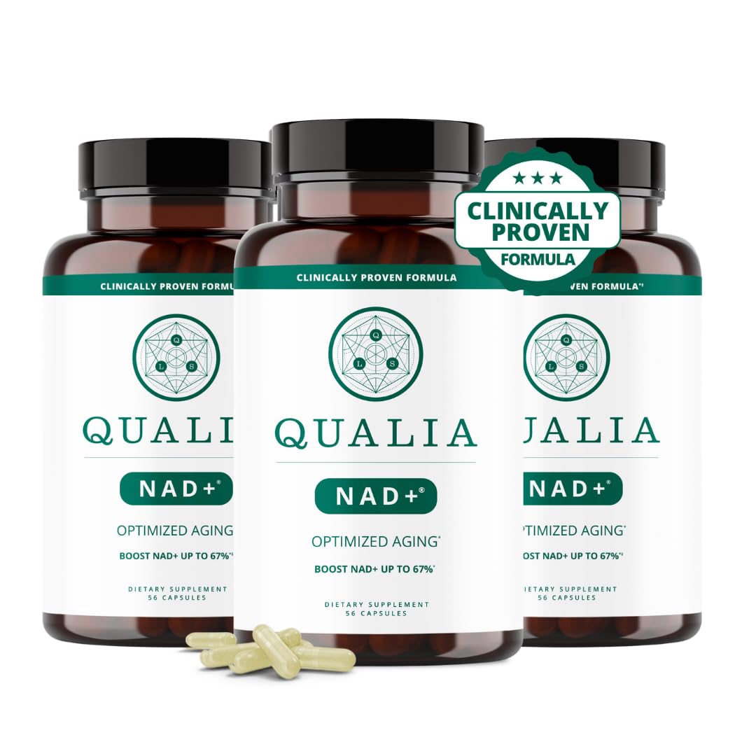 Qualia Life Sciences frente del pack mostrando el 2‑pack y beneficios claros