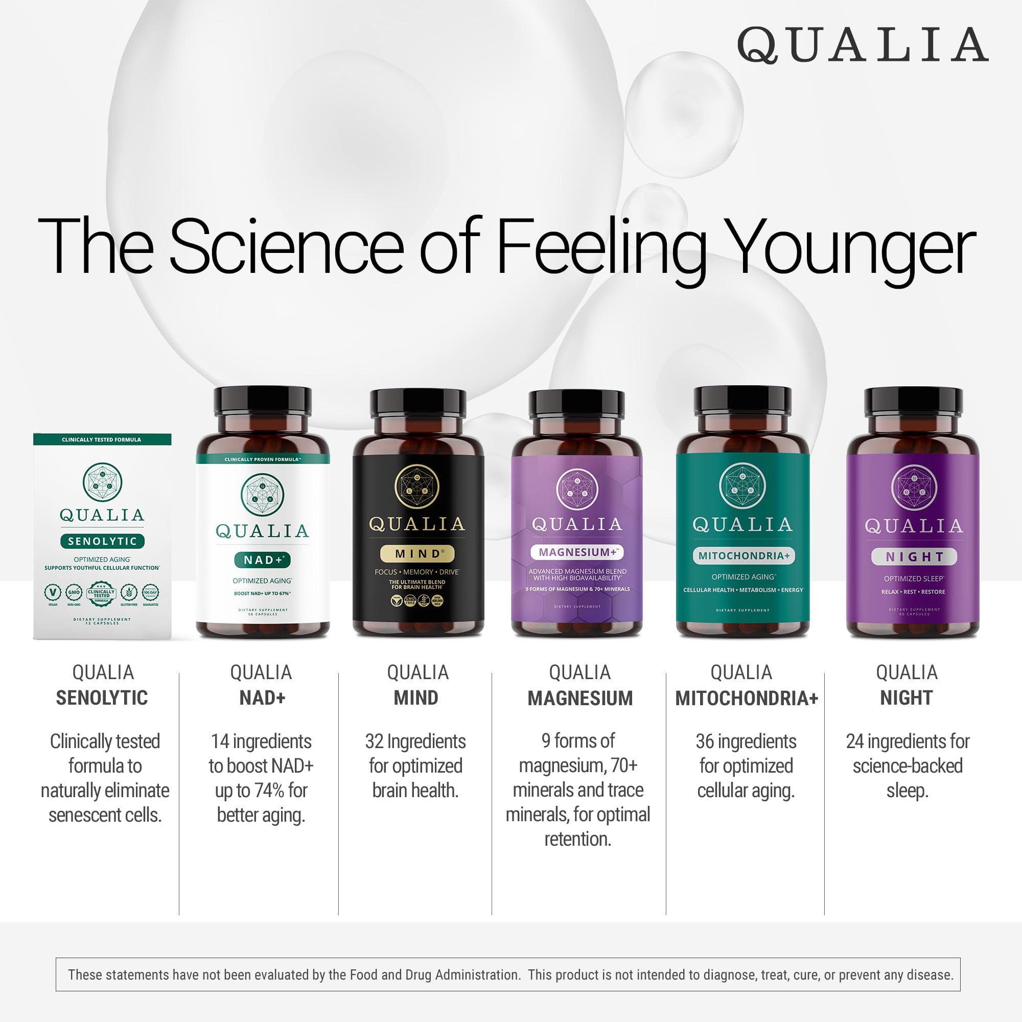 Capsulas abiertas de Qualia NAD+ mostrando contenido y disolución rápida