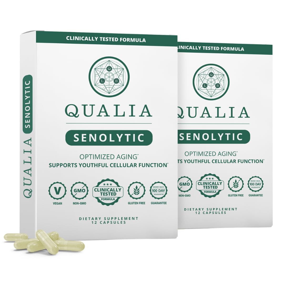 QUALIA LIFE SCIENCES envase frontal mostrando el producto y su beneficio antiedad