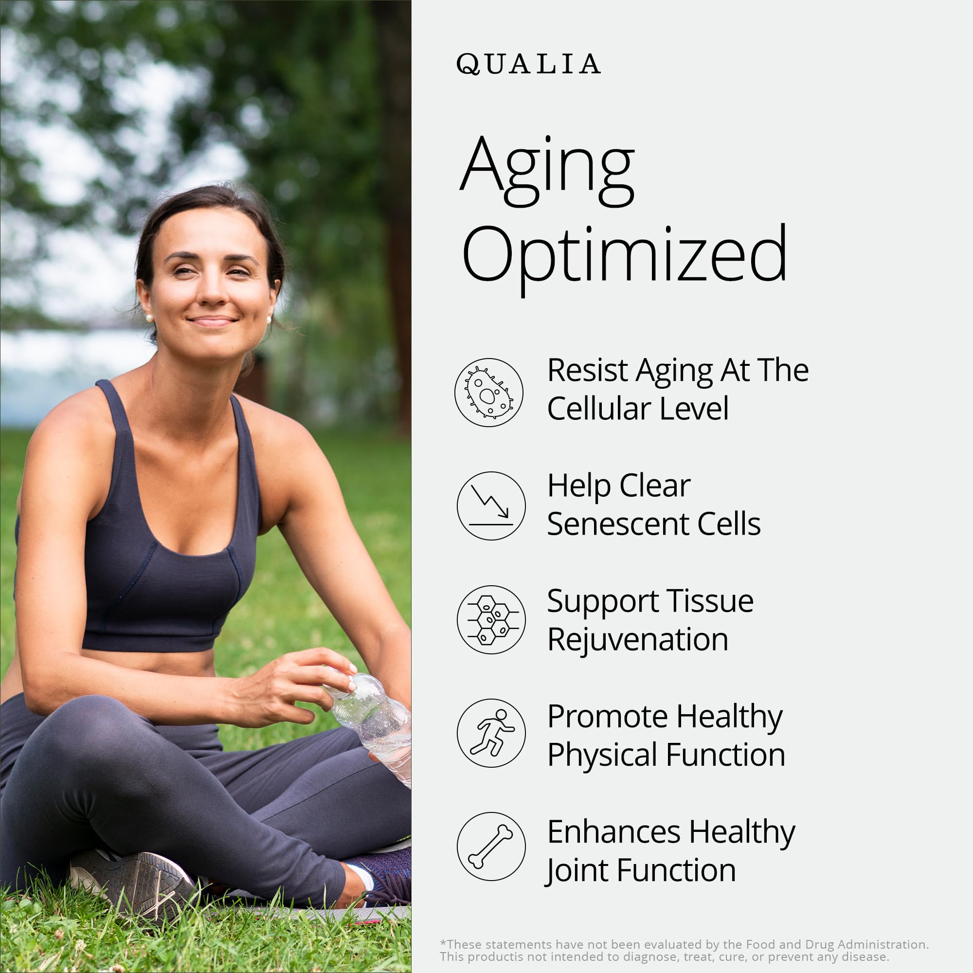 Qualia Senolytic ingredientes clave fisetina y quercetina para sinergia