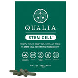 Qualia Stem Cell frente del envase mostrando diseño y beneficio de apoyo celular