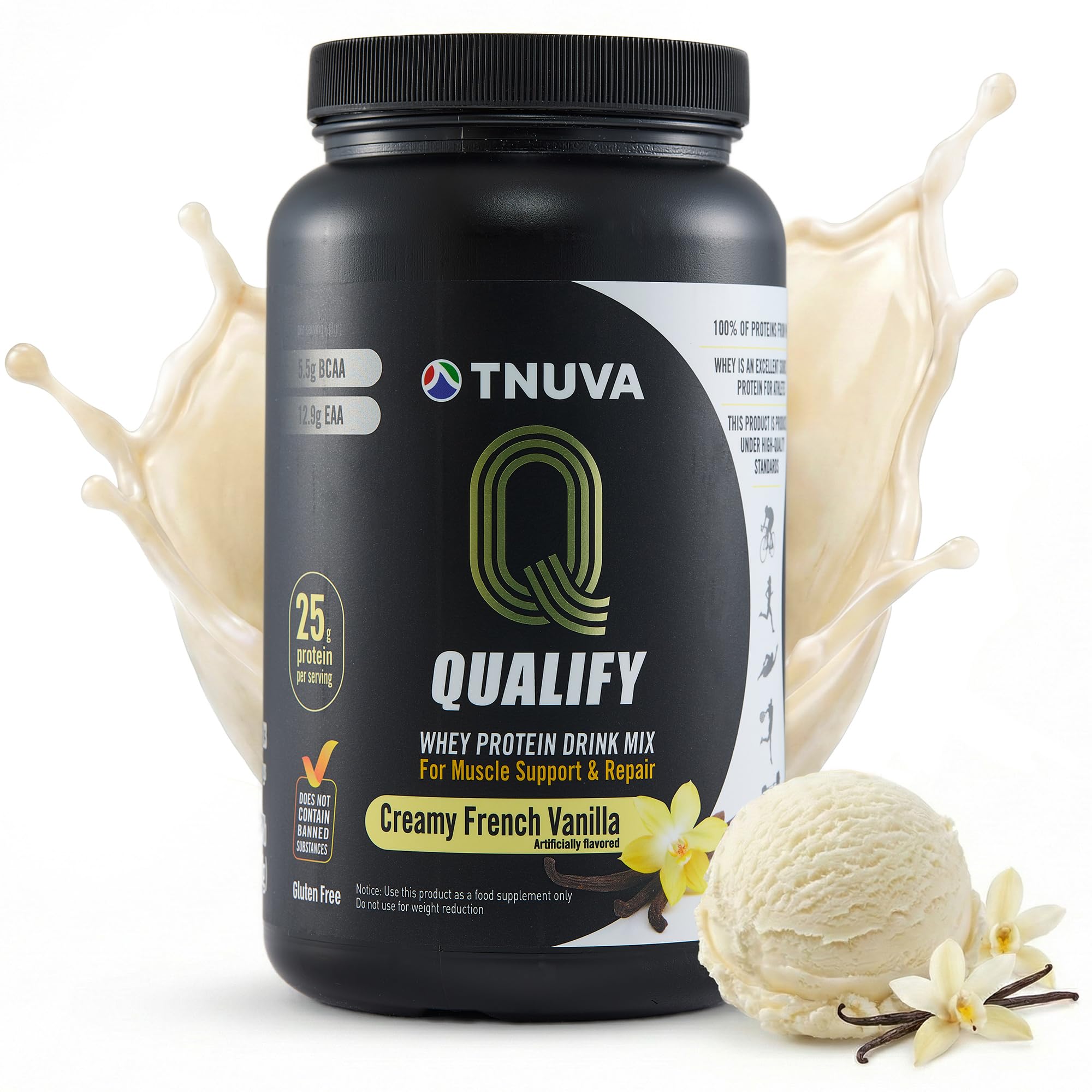 Qualify Tnuva envase frontal sabor vainilla, alta proteína clara