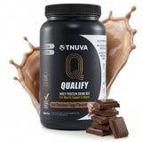Qualify Tnuva envase frontal con etiqueta chocolate y beneficio práctico