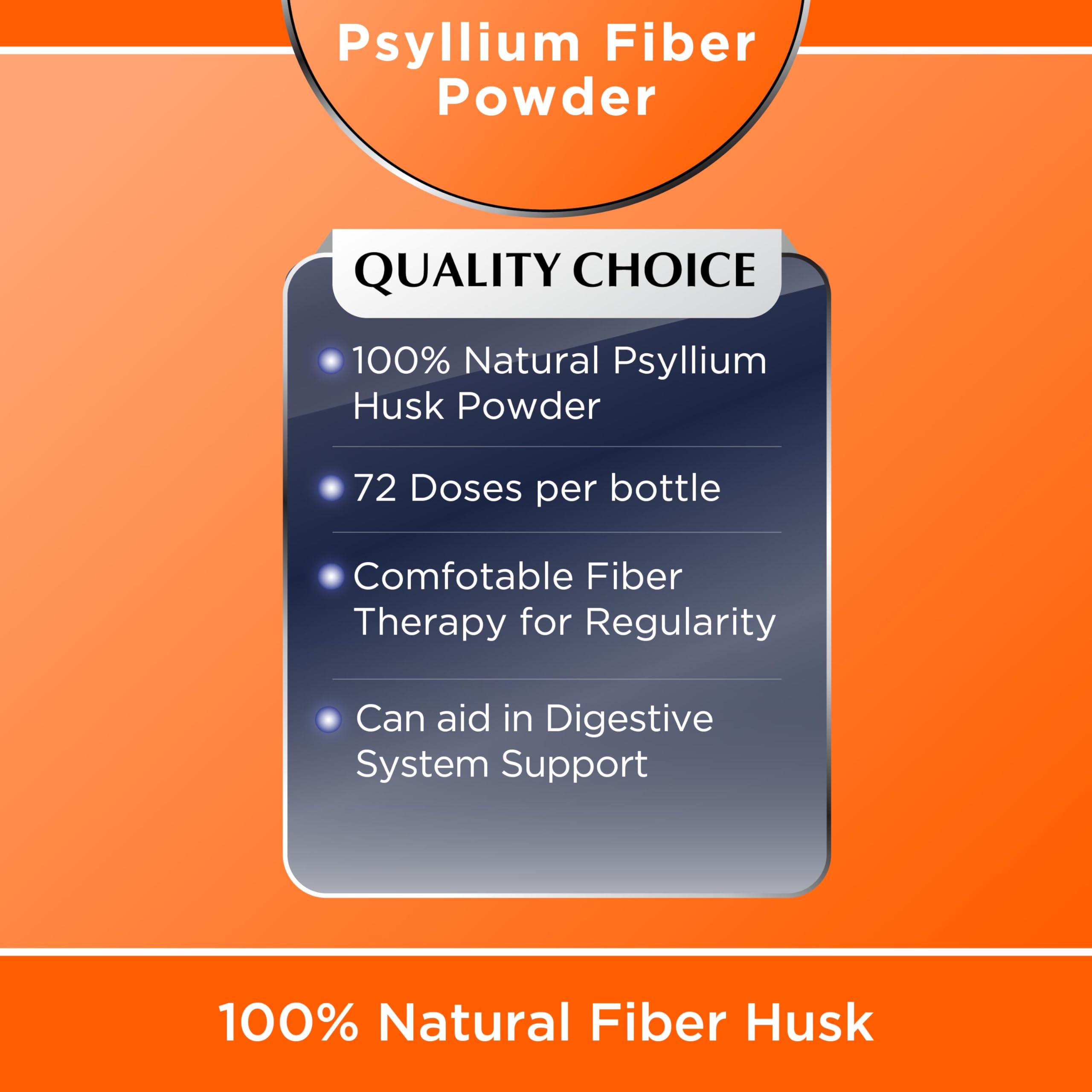 Quality Choice cuchara con porción de psyllium lista para añadir a líquidos