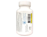 Quality Choice frasco abierto con caplets alineados enfatizando cantidad de 100 unidades