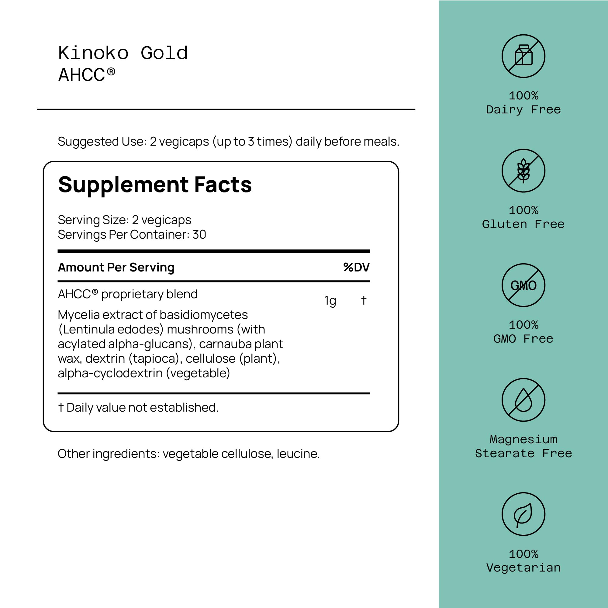 Quality of Life Kinoko Gold cápsulas en mano para dosificación fácil