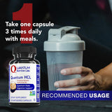 Quantum Nutrition cápsula junto a moneda para mostrar tamaño y dosificación fácil