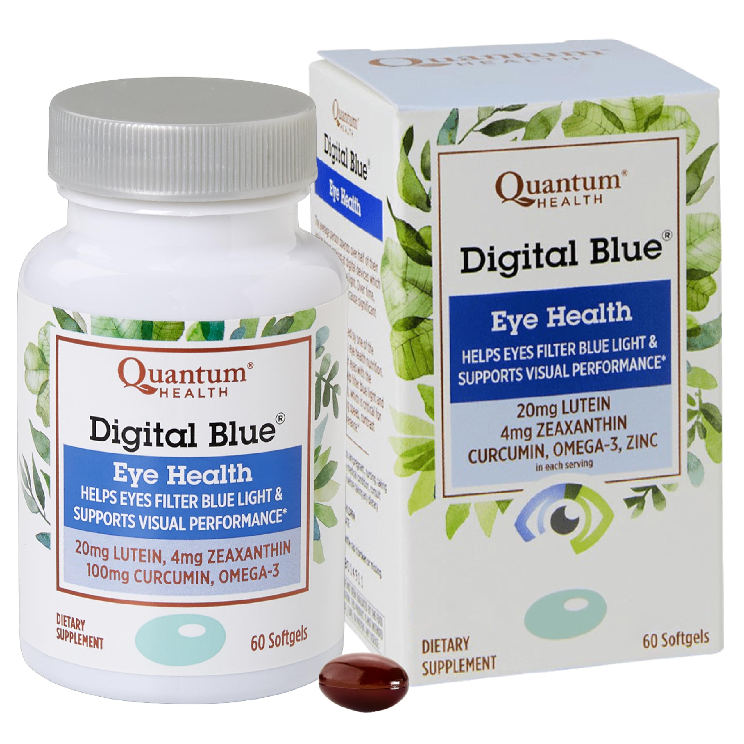 Quantum envase frontal mostrando 60 softgels, refuerzo visual para usuarios de pantallas