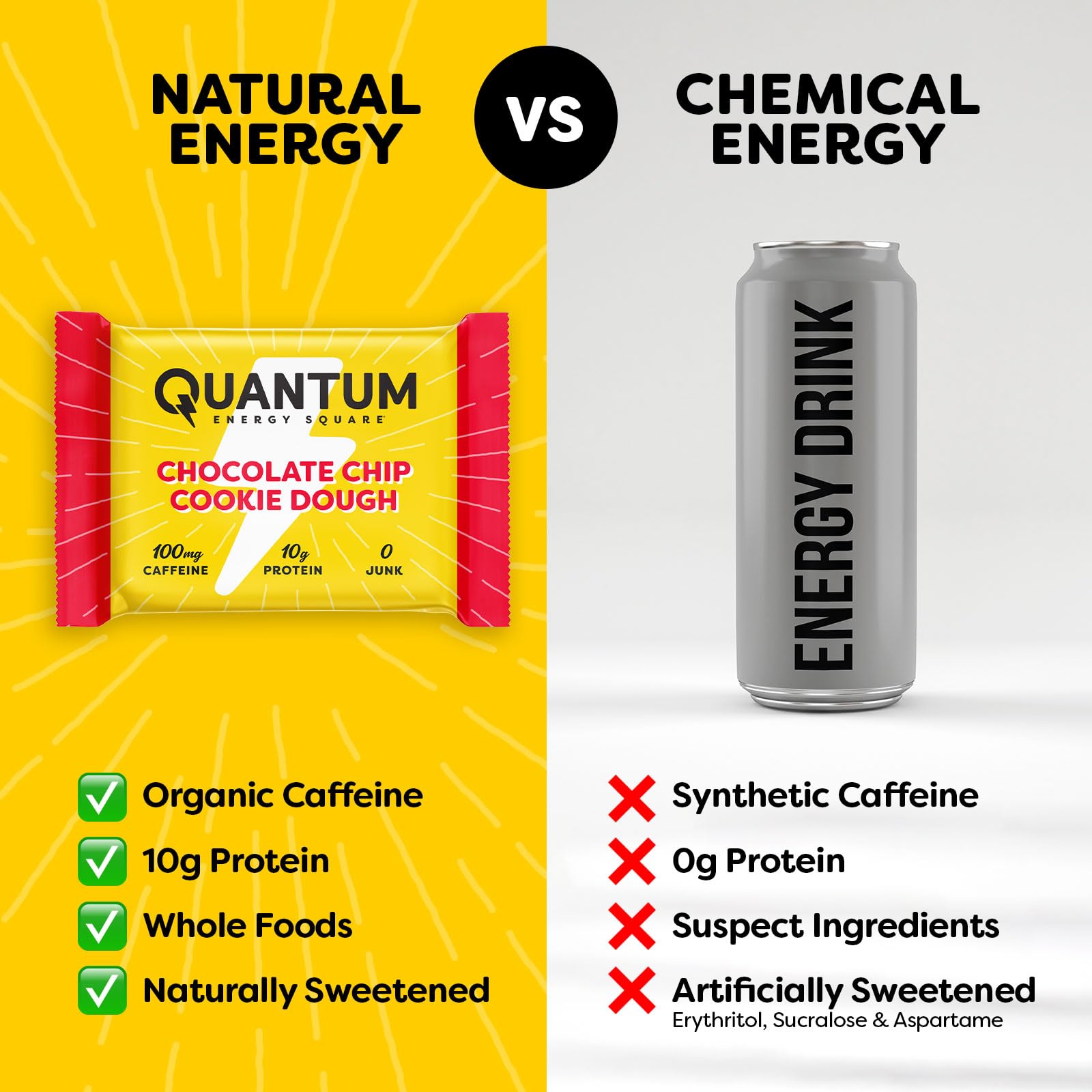 Quantum Energy Squares en mochila listos como snack para llevar