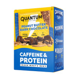 Quantum Energy Squares empaque frontal mostrando sabor y certificaciones, conveniencia inmediata