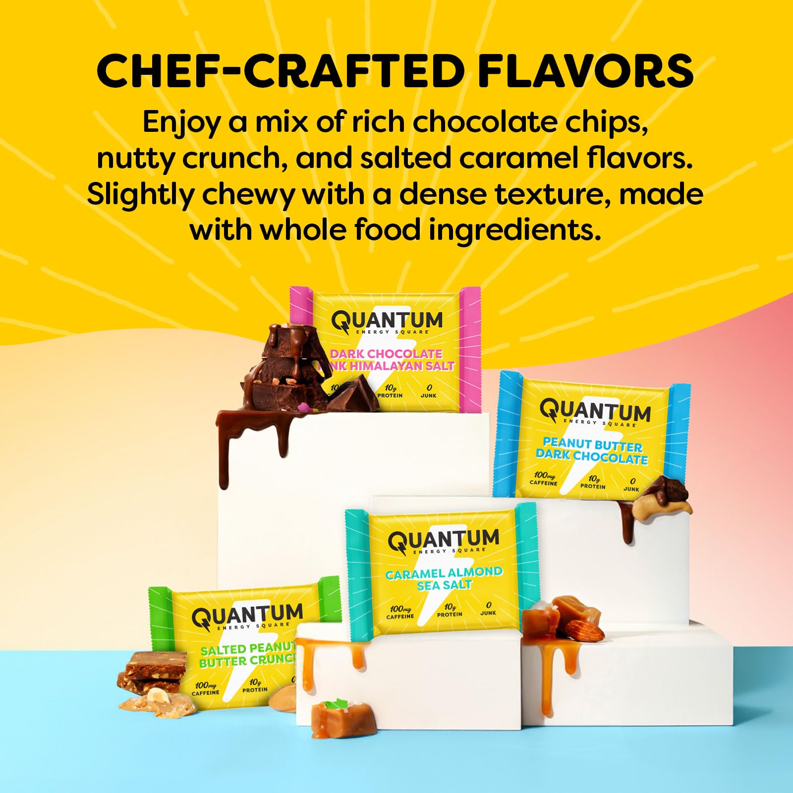 Quantum Energy Squares variedad de sabores en un pack para elegir