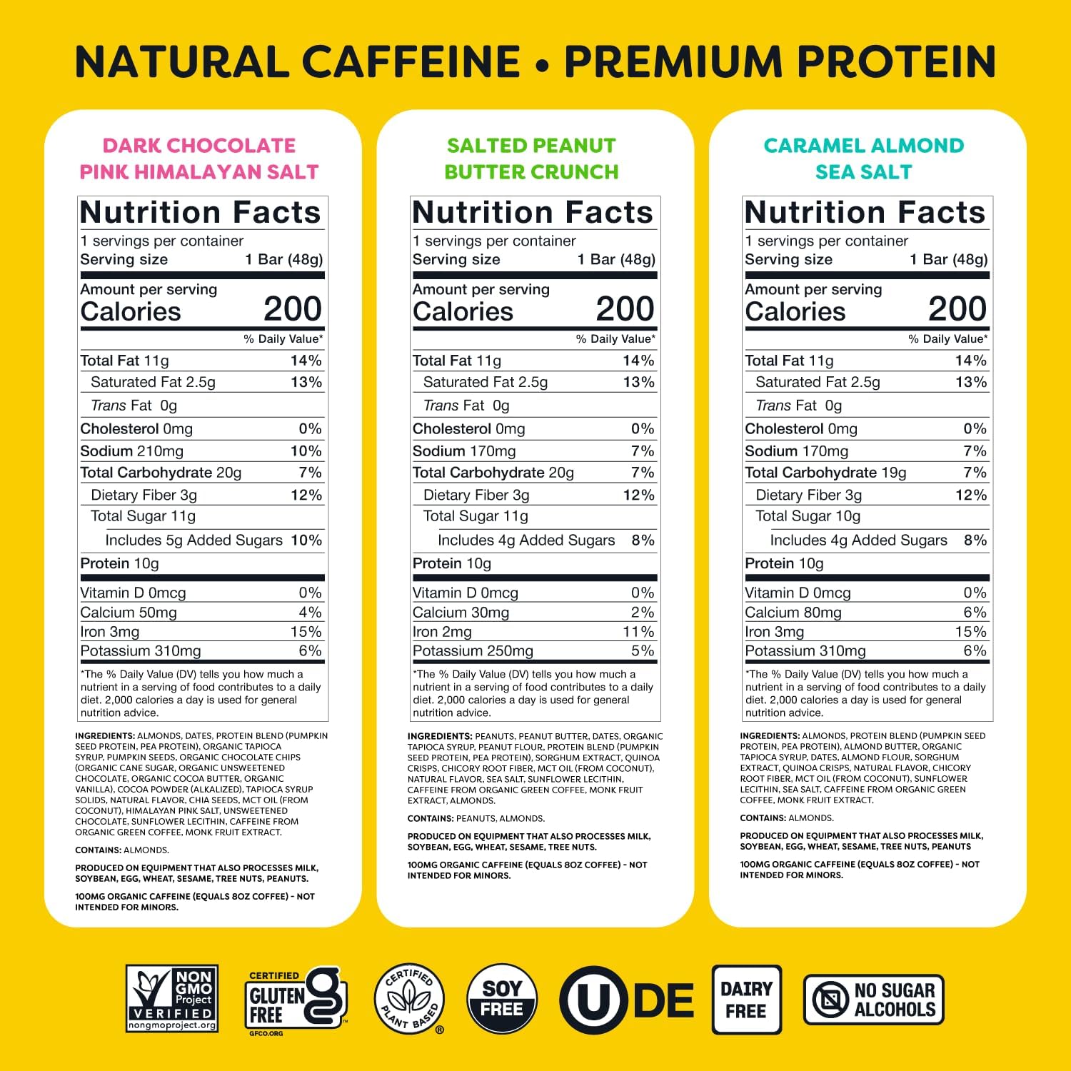 Quantum Energy Squares primer plano de ingredientes naturales, calidad visible