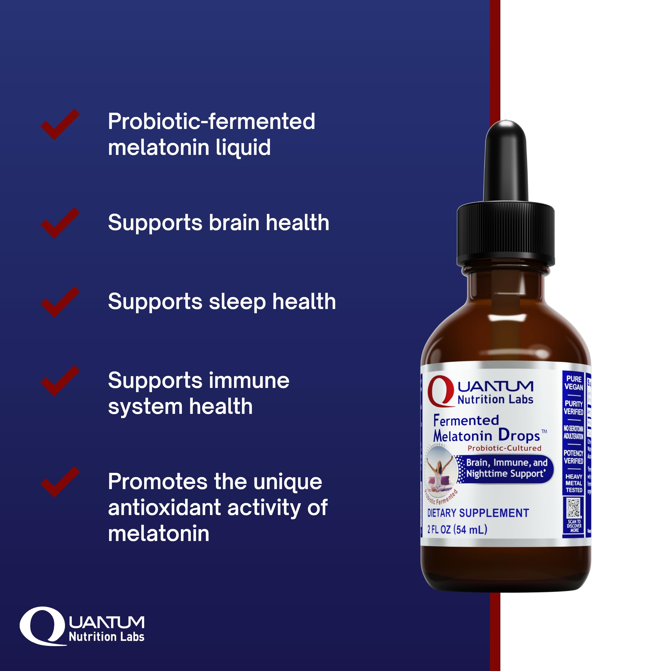 Quantum Nutrition frasco en mano para comparar escala y porciones